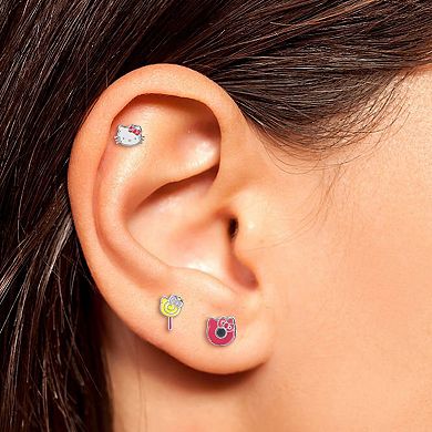 Sanrio Hello Kitty Stud Earrings Set, 3 Pairs, Officially Licensed