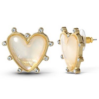 JS Jessica Simpson Heart Stud Earrings - Gold-Tone Heart Earrings Studs