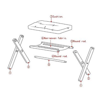 Small Accent X-Framed Footstool