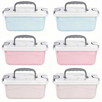 6-pack Stackable Latch Storage Box with Handle 2.1 qt