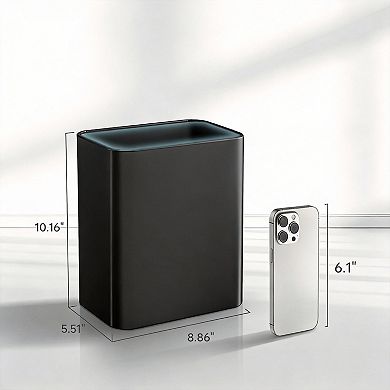 2.1G/8L Slim Metal Trash Can for Bathroom Bedroom Office Kitchen