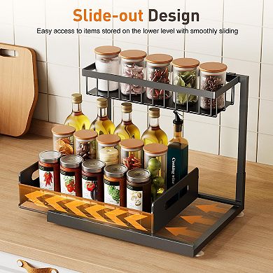 Under Sink Pull Out Organizer Sliding Drawer 2pc