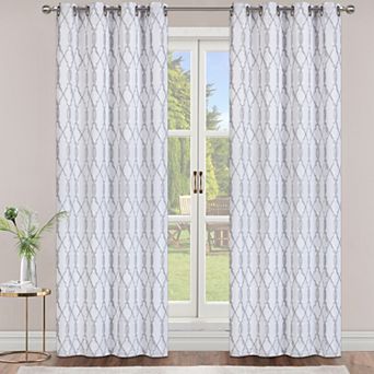 Popular Bath Teva Jacquard Room Darkening Grommet Window Curtain or Valance
