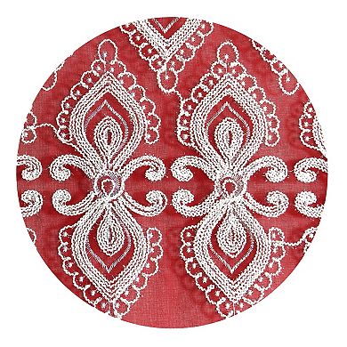 Popular Bath Bianca Sheer Embroidery Grommet Single Window Curtain Panel