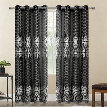 Popular Bath Bianca Sheer Embroidery Grommet Single Window Curtain Panel