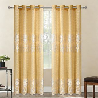 Popular Bath Bianca Sheer Embroidery Grommet Single Window Curtain Panel