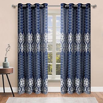 Popular Bath Bianca Sheer Embroidery Grommet Single Window Curtain Panel