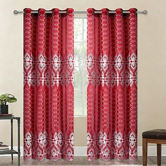 Popular Bath Bianca Sheer Embroidery Grommet Single Window Curtain Panel