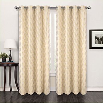 Popular Bath Dancia Jacquard Room Darkening Grommet Single Window Curtain Panel