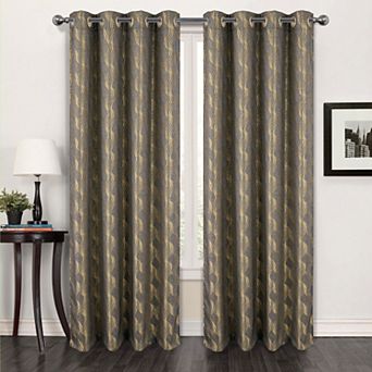 Popular Bath Dancia Jacquard Room Darkening Grommet Single Window Curtain Panel