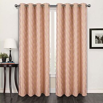 Popular Bath Dancia Jacquard Room Darkening Grommet Single Window Curtain Panel