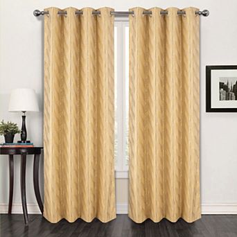 Popular Bath Dancia Jacquard Room Darkening Grommet Single Window Curtain Panel