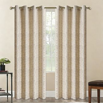 Popular Bath Dania Jacquard Room Darkening Grommet Single Window Curtain Panel