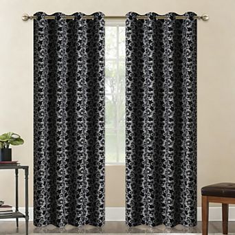 Popular Bath Dania Jacquard Room Darkening Grommet Single Window Curtain Panel