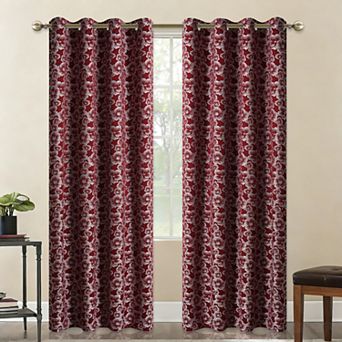 Popular Bath Dania Jacquard Room Darkening Grommet Single Window Curtain Panel