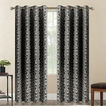 Popular Bath Dania Jacquard Room Darkening Grommet Single Window Curtain Panel