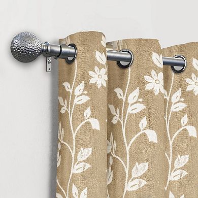 Popular Bath Flora Jacquard Room Darkening Grommet Single Window Curtain Panel