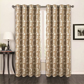 Popular Bath Flora Jacquard Room Darkening Grommet Single Window Curtain Panel