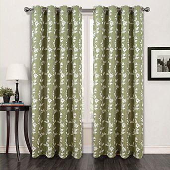 Popular Bath Flora Jacquard Room Darkening Grommet Single Window Curtain Panel