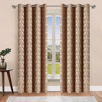 Popular Bath Gillian Jacquard Room Darkening Grommet Single Window Curtain Panel