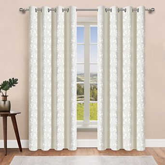 Popular Bath Gillian Jacquard Room Darkening Grommet Single Window Curtain Panel