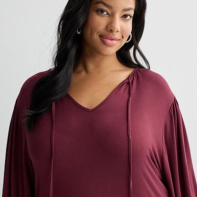 Plus Size Apt. 9® V-Neck Ribbon Top