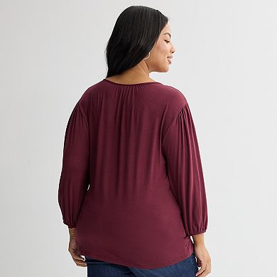Plus Size Apt. 9® V-Neck Ribbon Top