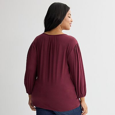 Plus Size Apt. 9® V-Neck Ribbon Top
