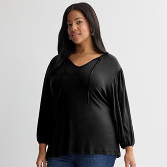 Plus Size Apt. 9® V-Neck Ribbon Top