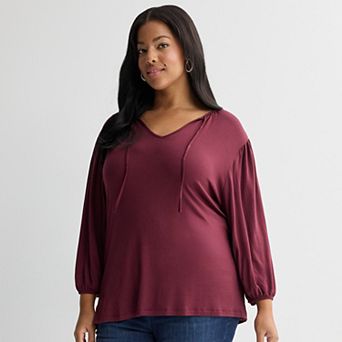 Plus Size Apt. 9® V-Neck Ribbon Top