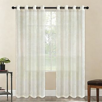 Popular Bath Montage Sheer Embroidery Grommet Single Window Curtain Panel