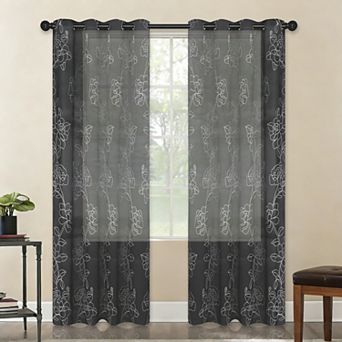 Popular Bath Montage Sheer Embroidery Grommet Single Window Curtain Panel