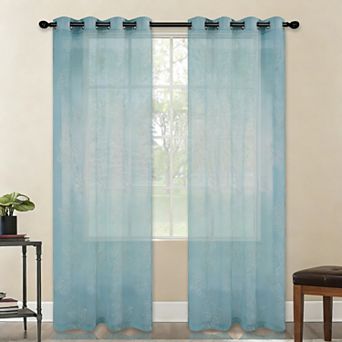 Popular Bath Montage Sheer Embroidery Grommet Single Window Curtain Panel