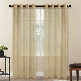 Popular Bath Montage Sheer Embroidery Grommet Single Window Curtain Panel