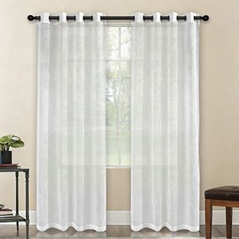 Popular Bath Montage Sheer Embroidery Grommet Single Window Curtain Panel