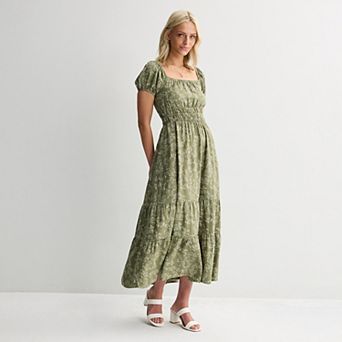 Juniors' SO® Ruched Short Sleeve Midi Dress