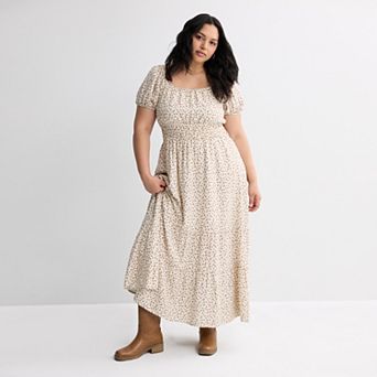 Juniors' Plus Size SO® Ruched Short Sleeve Midi Dress
