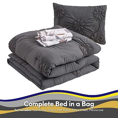 Sweet Home Collection Basketball Kids Pintuck Bedding Set