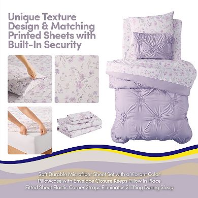 Sweet Home Collection Floral Pintuck Kids Bedding Set & Coordinated Sheet Set