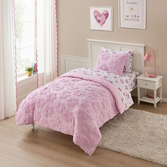 Sweet Home Collection Pheobe Floral Textured Kids Bedding Set