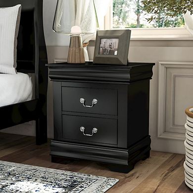 Toni Transitional Wood 2-Drawer Nightstand