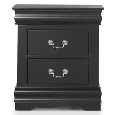 Toni Transitional Wood 2-Drawer Nightstand