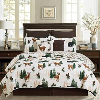 C&F Home 3 pc Noland Pines Deer Quilt Set with Shams