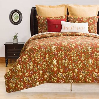 C&F Home 3 pc Estelle Floral Quilt Set with Shams