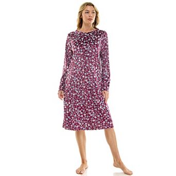 Women's Croft & Barrow® Rib Velour Long Sleeve Sleepshirt