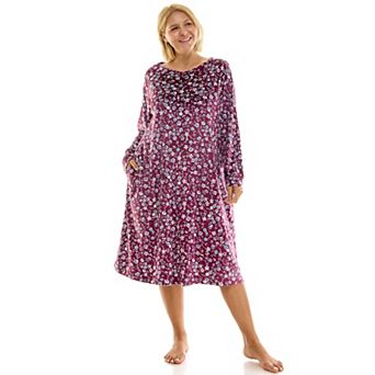 Plus Size Croft & Barrow® Rib Velour Long Sleeve Sleepshirt