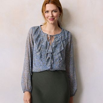 Women's LC Lauren Conrad Long Sleeve V-Neck Blouse