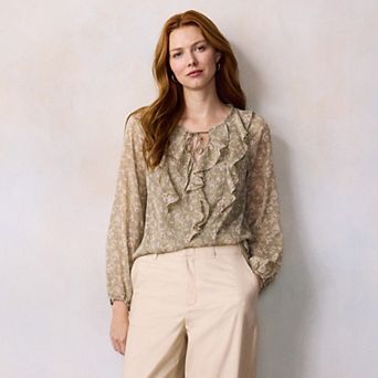 Women's LC Lauren Conrad Long Sleeve V-Neck Blouse