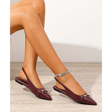Berness Rio02 Slingback Flats with Gold-Tone Bit