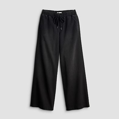 Juniors' SO® Mid-Rise Knit Pull-On Wide Leg Jeans